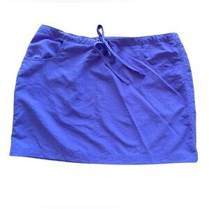 L L Bean 100% Supplex Nylon Skirt Purple Size L Drawstring with Pockets Outdoor